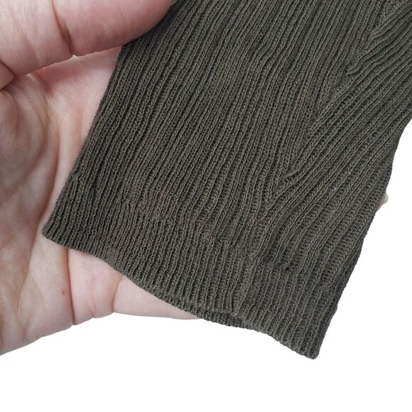 Margaret O'Leary Rib Knit Open Front Cardigan Sweater Gray Green Neutral XS - Picture 5 of 9